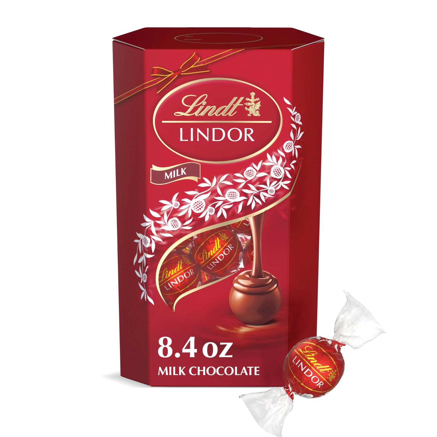 Lindt LINDOR Milk Chocolate Truffles Gift Box, 8.4 oz, Pack of 1