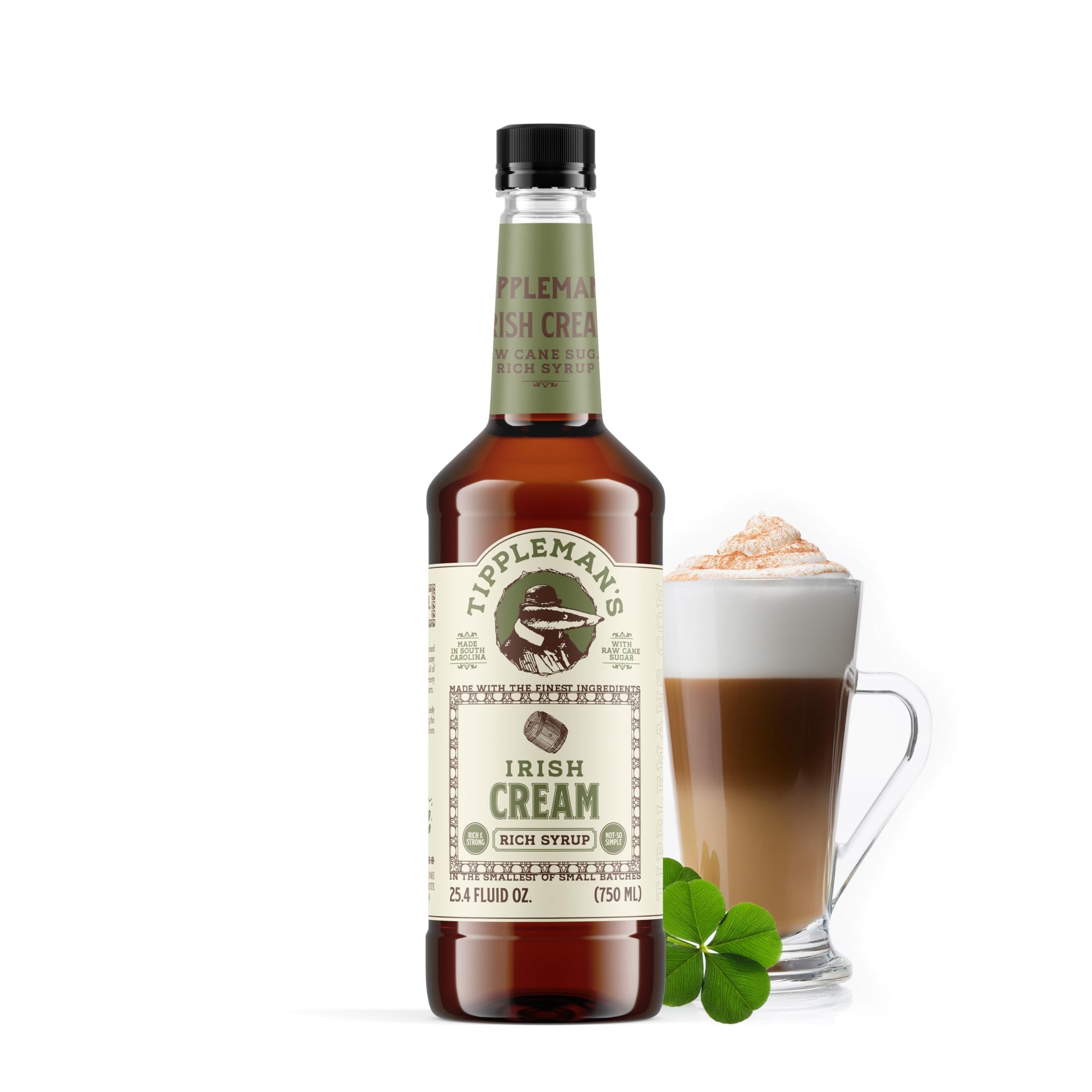 Tipplemans Irish Cream Coffee Syrup - Rich Flavor For Hot Or Iced Drinks, Latte, Tea, Espresso, Cappuccino, Cocktails, & Baking - 25.4 Fl Oz