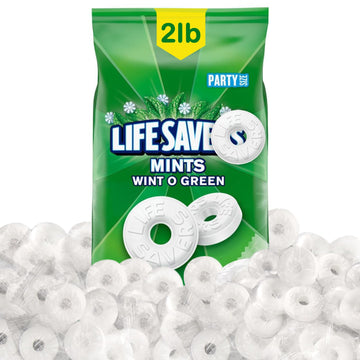 Classic Wint O Green Candy - 2LB Bulk Bag  Individually Wrapped for Freshness - Refreshing Wintermint Candies for Parties  Office   Candy Buffets  and Holiday Gifting