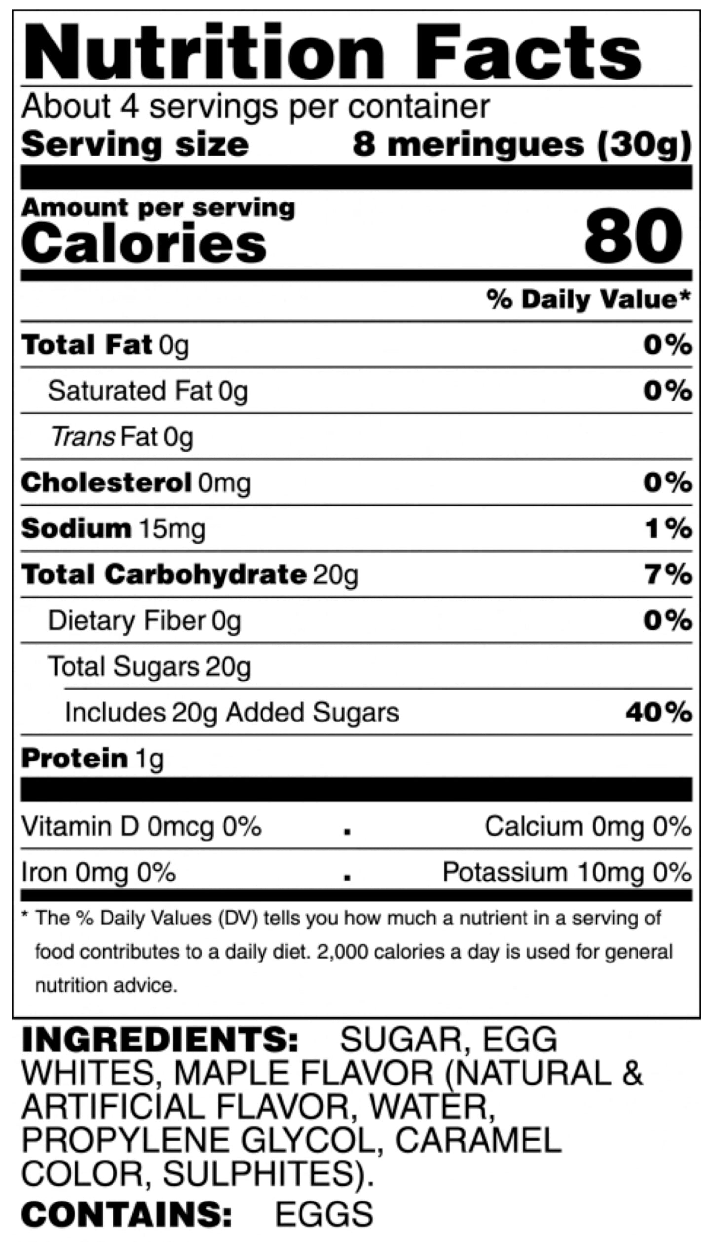 Krunchy Melts Original Meringue Cookies, Gluten Free, Fat Free, Low Calorie Snack, 4 Ounce Pack