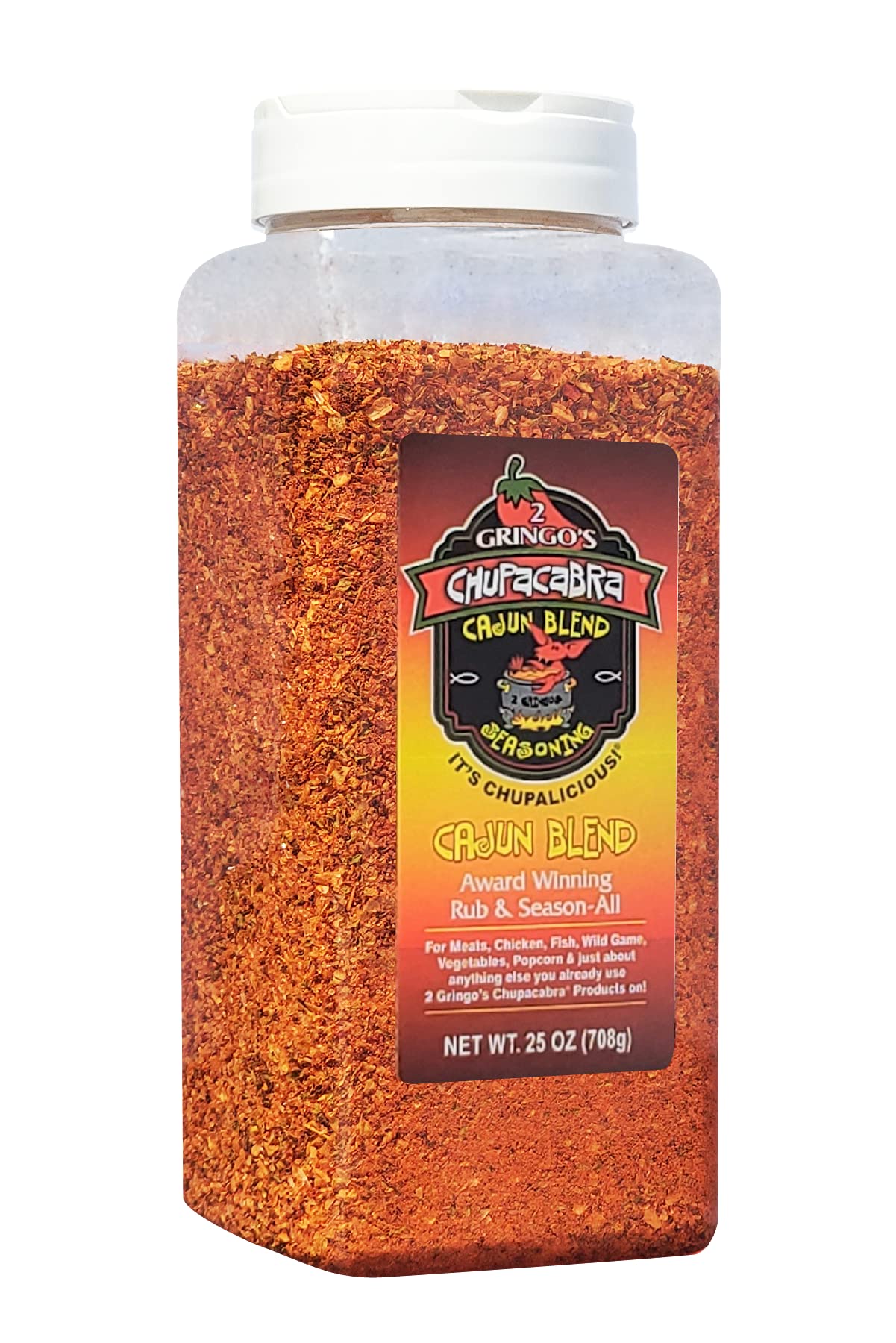 2 Gringos Chupacabra Cajun Seasoning Blend, 25 Ounces, Perfect for Cooking and Grilling