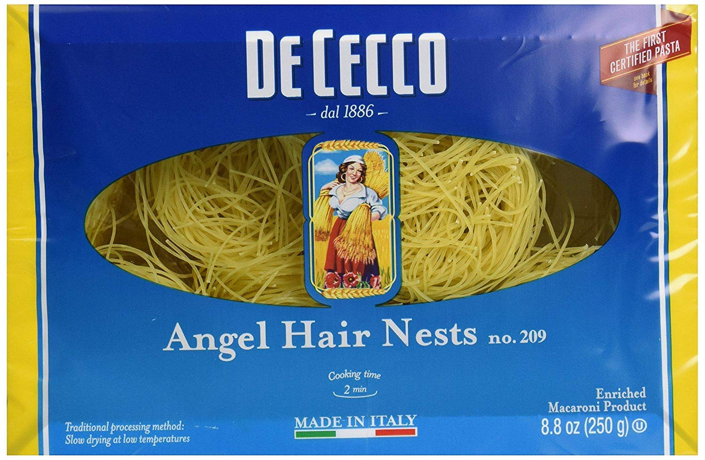 De Cecco Pasta Angel Hair Nests Pasta, 8.8 Oz