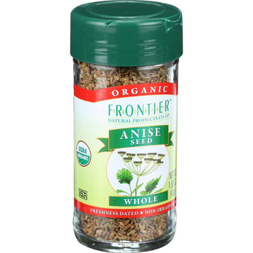 Frontier Co-Op Organic Whole Anise Seed, 1.50-Ounce Jar, Adds Licorice-Like Flavor To Desserts, Stews, Bread, Tea, Kosher