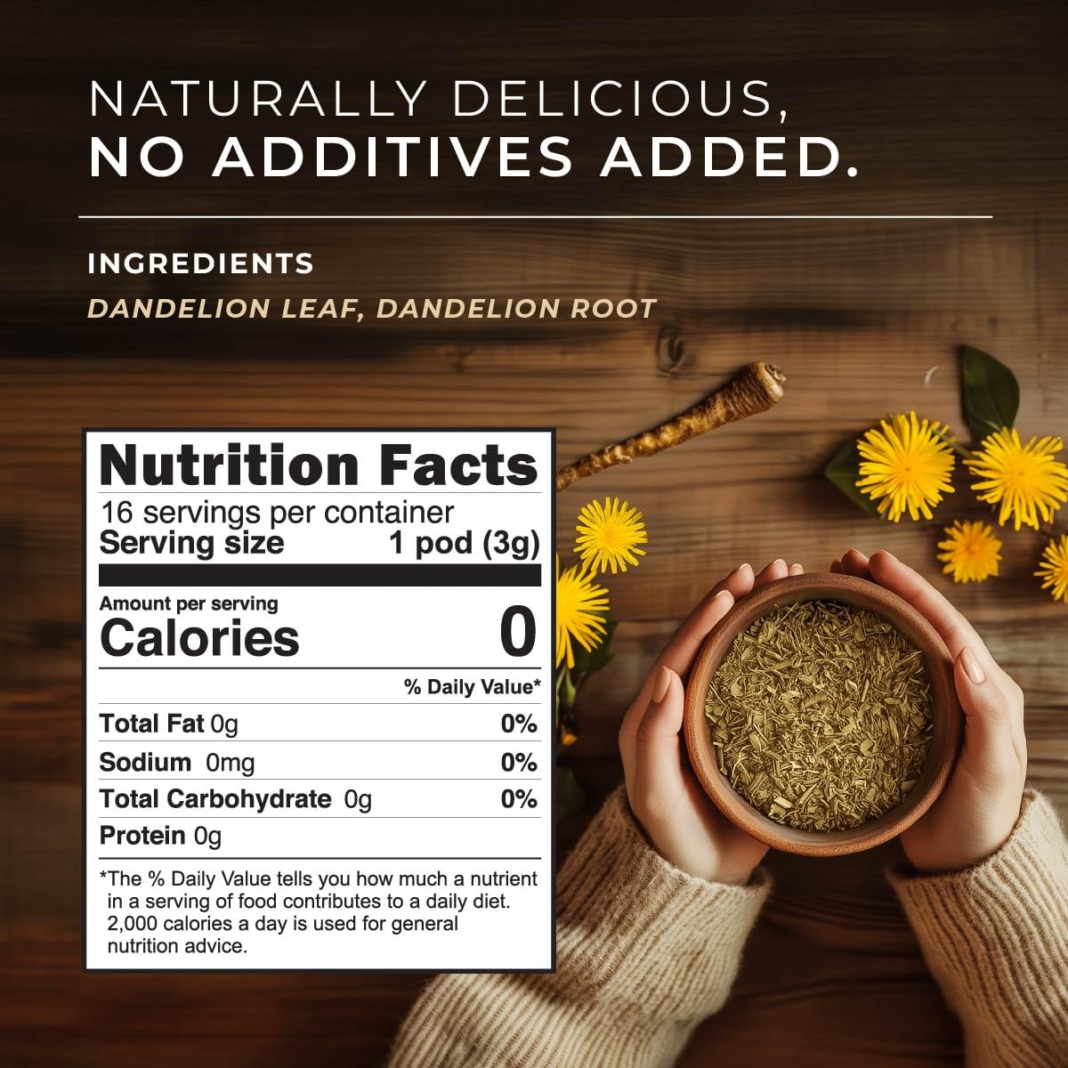 Gya Tea Co Dandelion Leaf And Root Herbal Tea Pod (16 Ct) - Decaf Earthy Tea Rich Nutrients For Digestive Health & Nourish