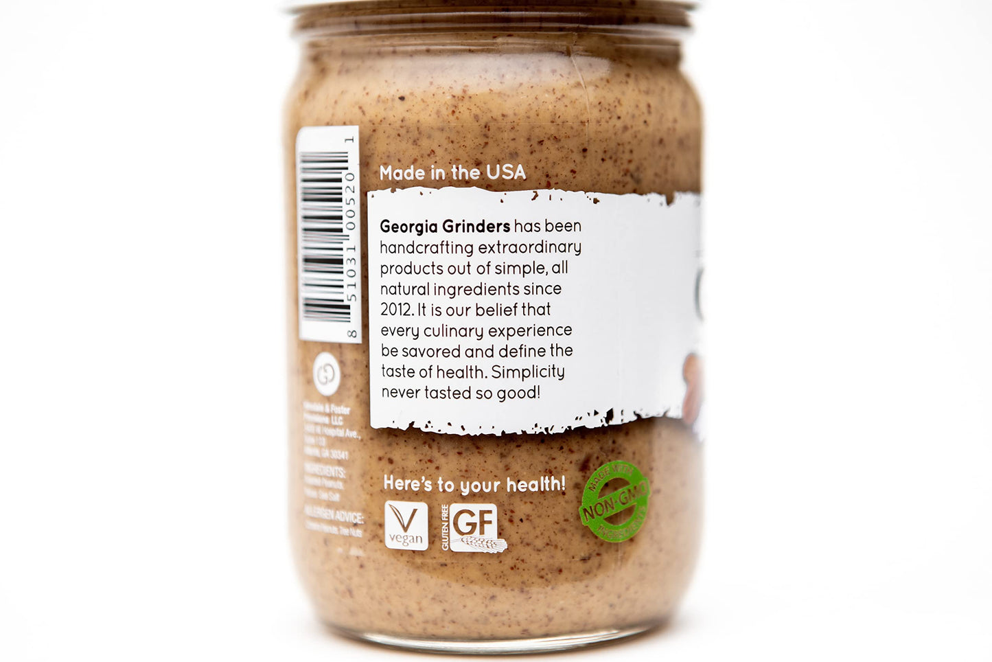 Georgia Grinders Pecan-Peanut Nut Butter 12Oz (12Ct); Made Using Non-Gmo Georgian Grown Peanuts And Pecans, Vegan, Kosher, Glute