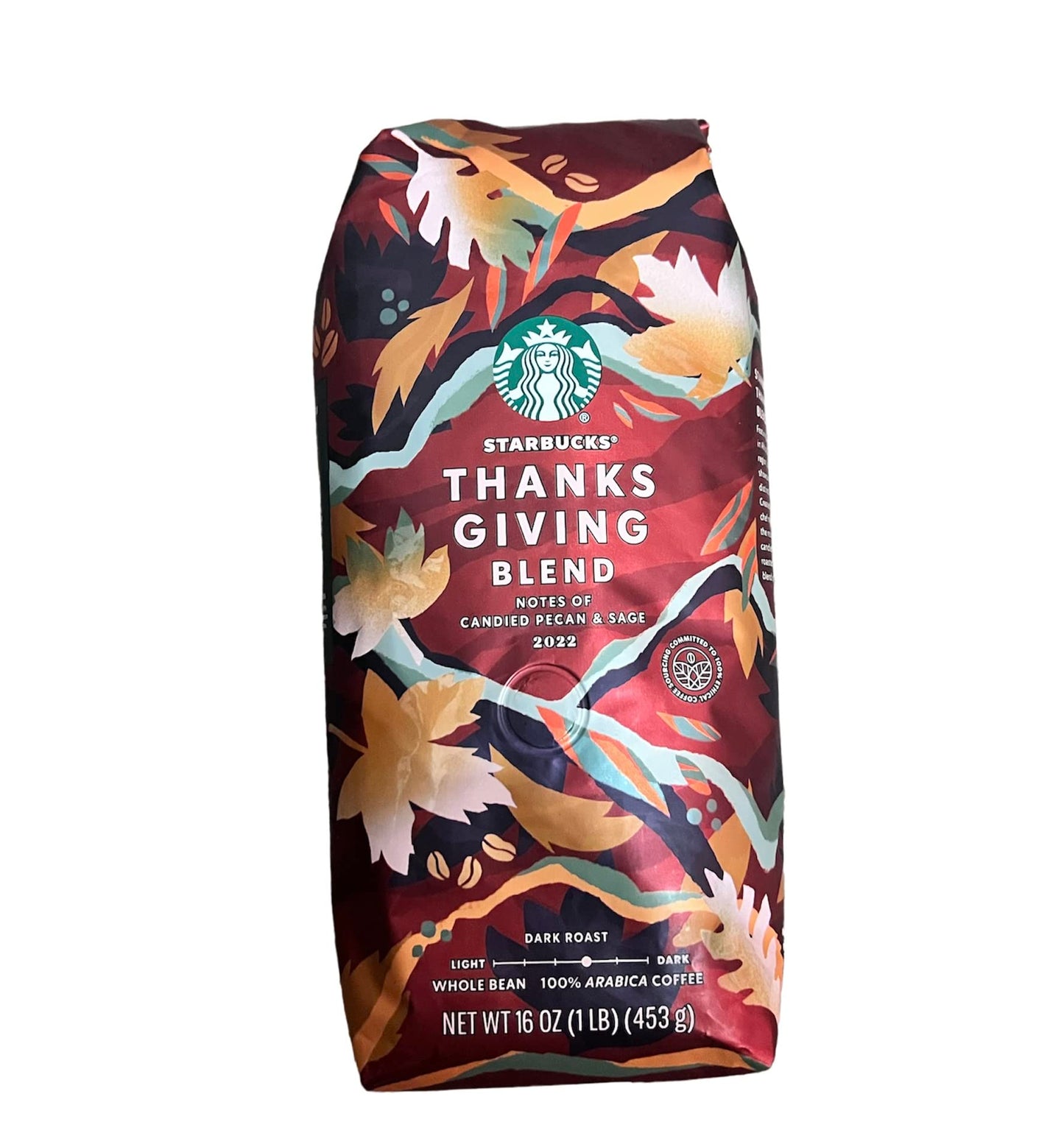 Starbucks Thanksgiving Blend Whole Bean Coffee, 1 Pound (16 oz), Model 2012