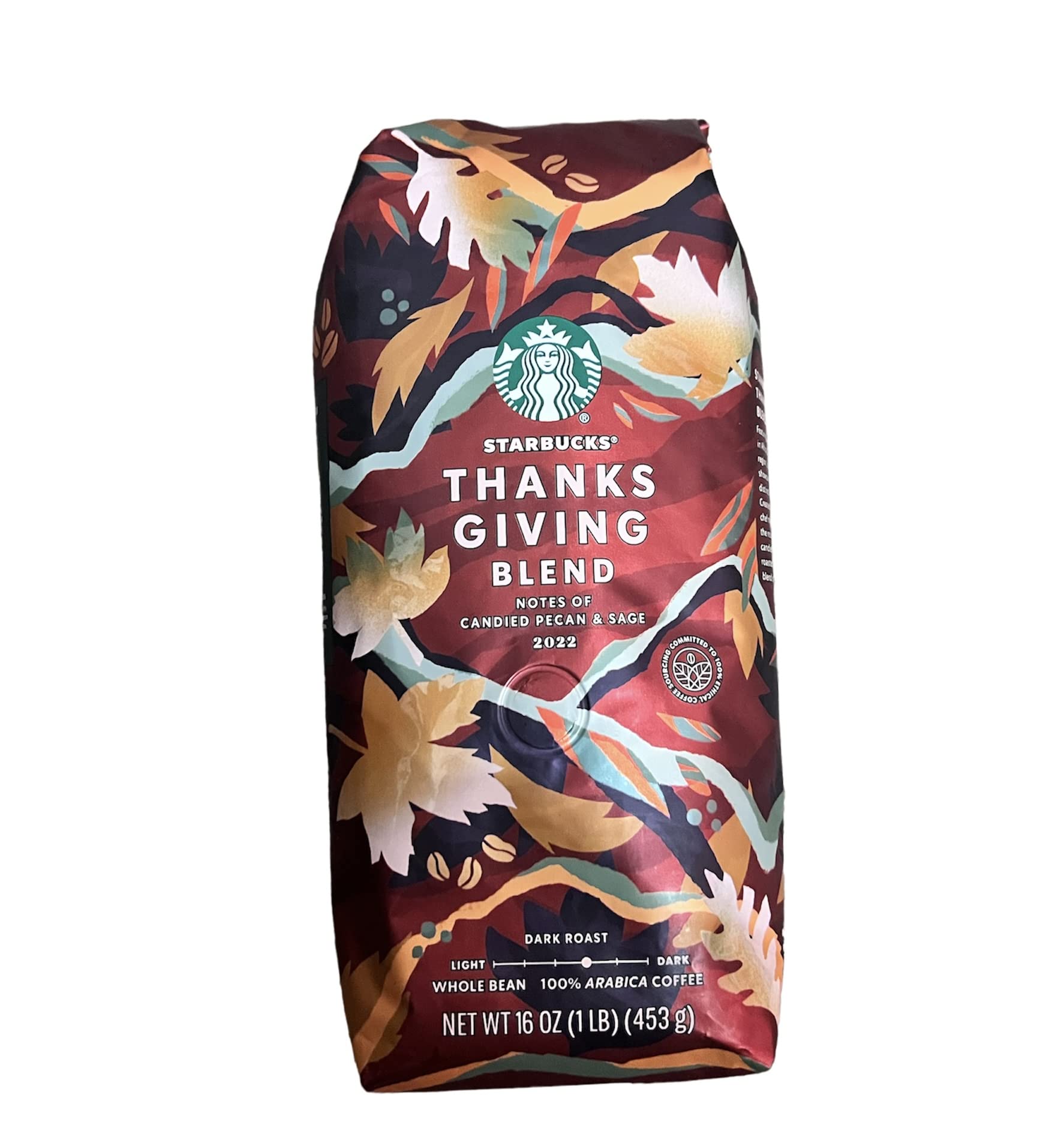 Starbucks Thanksgiving Blend Whole Bean Coffee, 1 Pound (16 oz), Model 2012