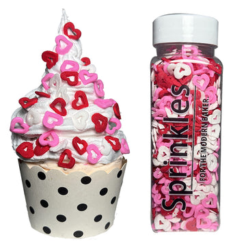 Hearts Sprinkles for Cupcake Decorating Valentines Day 4 oz Sprinkles for Cookie Decorating with Fancy Pink Sprinkles and Red He