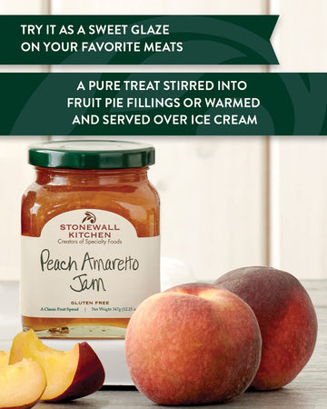 Stonewall Kitchen Peach Amaretto Jam, 12.5 Ounces (Pack of 2)