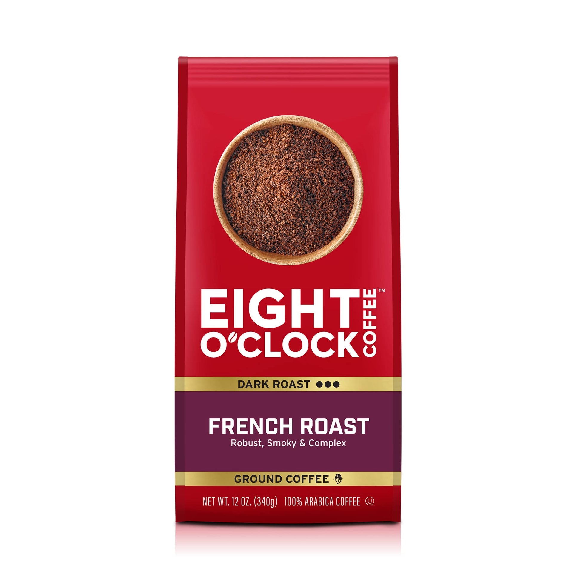 Eight OClock Coffee French Roast Ground Coffee, Dark Roast, 12 Ounce (Pack of 6)