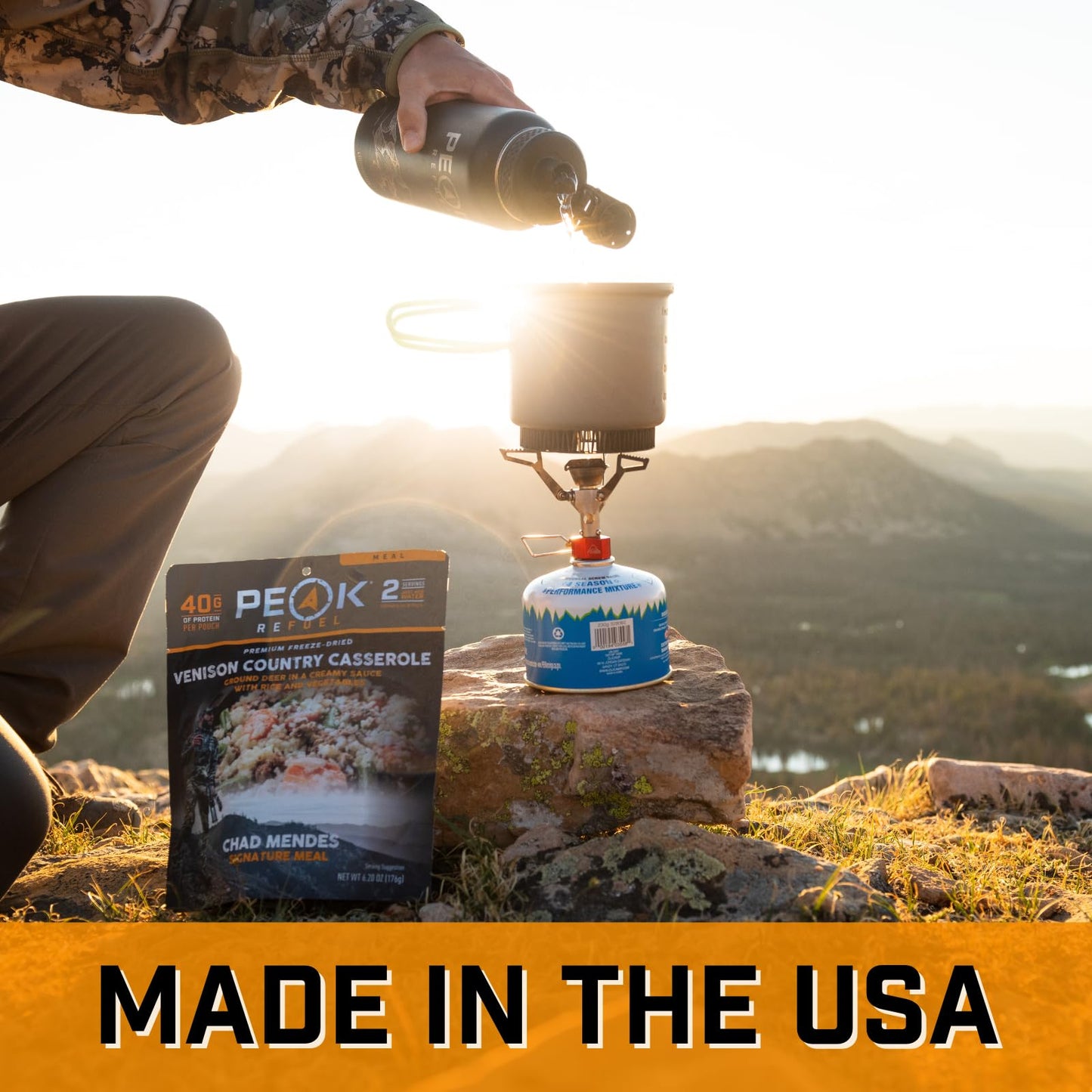 Peak Refuel Venison Country Casserole | Chad Mendes Signature Meal | Premium Freeze-Dried Variety Meals | Hunting, Survival, Cam