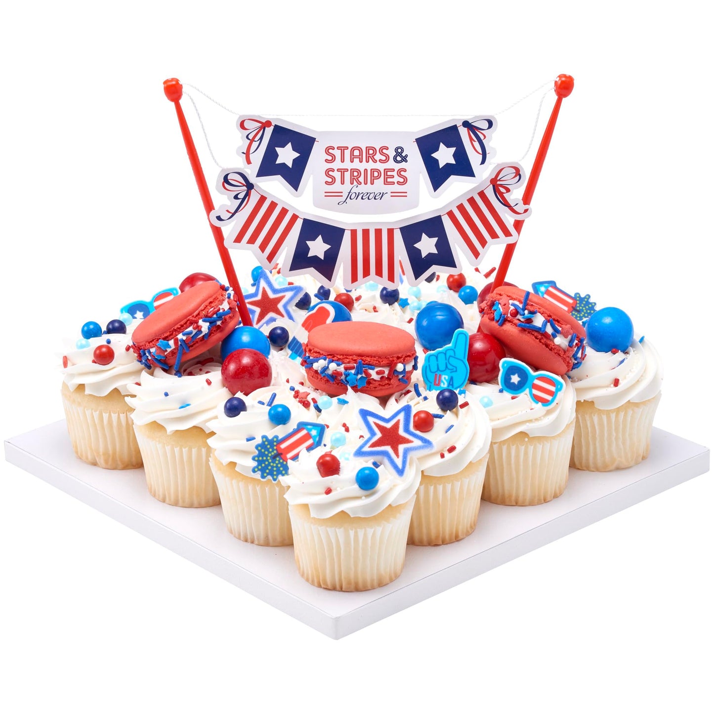 DecoPac Red, White, & Blue Sprinkles | Extra Large 26oz Pack | Cake Sprinkle Mix, Fancy Sprinkles For Cake Decorating, Handheld