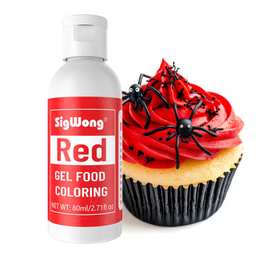 Gel Food Coloring - 80ml Red Flavorless Gel Based Food Color Dye, Vibrant Edible Concentrated Food Coloring for Cake Cookie Deco