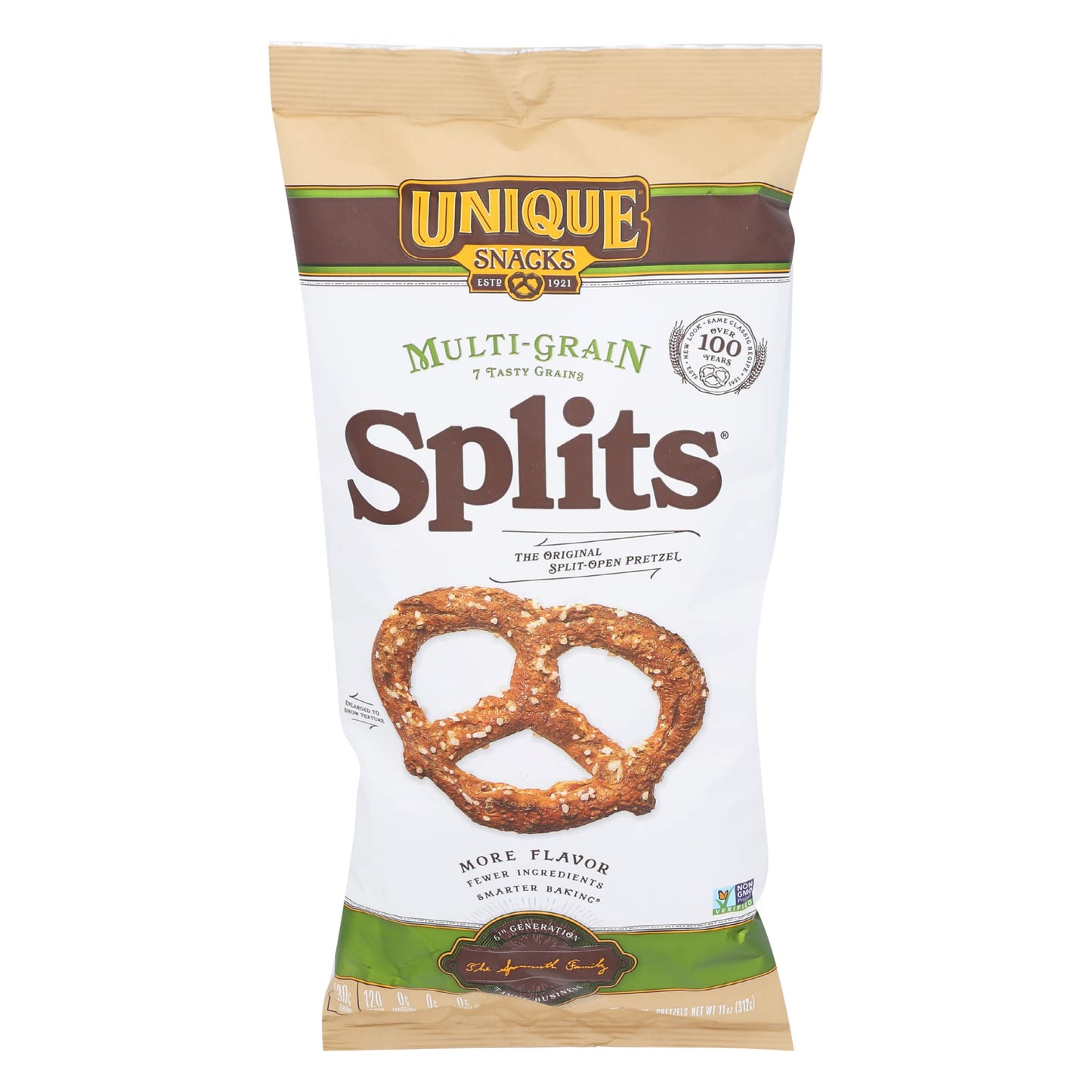 Unique Snacks Multi-Grain Splits Pretzel, Delicious Homestyle Baked Snack Bag, Vegan, OU Kosher, and Non-GMO Food, No Artificial