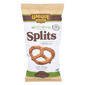 Unique Snacks Multi-Grain Splits Pretzel, Delicious Homestyle Baked Snack Bag, Vegan, OU Kosher, and Non-GMO Food, No Artificial