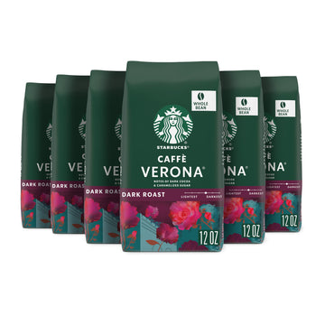 Starbucks Whole Bean Coffee, Dark Roast Coffee, Caffè Verona, 100% Arabica, 6 Bags (12 Oz Each)