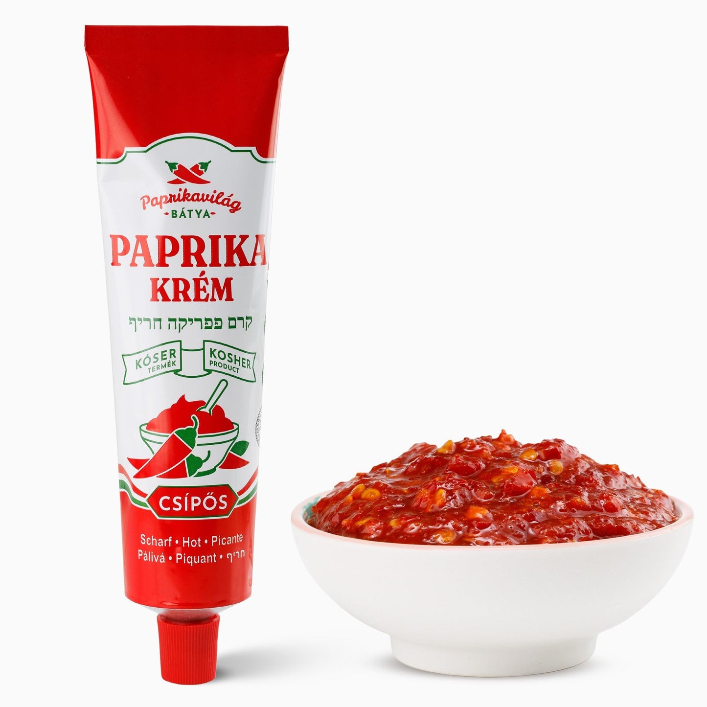 Hungarian Paprika Paste, Hot (3X160G/5.6Oz) Certified Kosher, Economy Pack, Imported From Hungary, Similar To Piros Arany