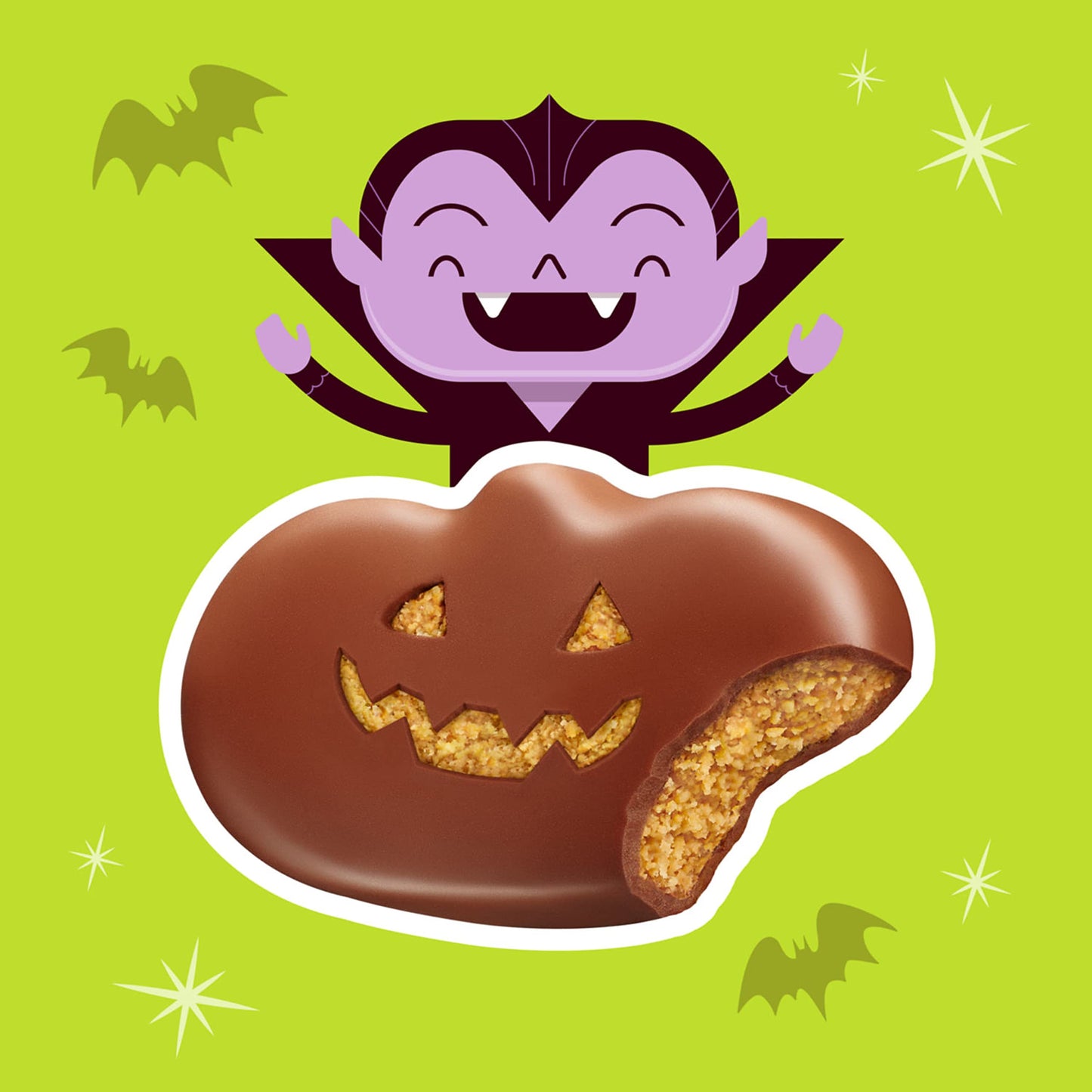 REESES Milk Chocolate Snack Size Peanut Butter Pumpkins, Halloween Candy Bag, 9.6 oz