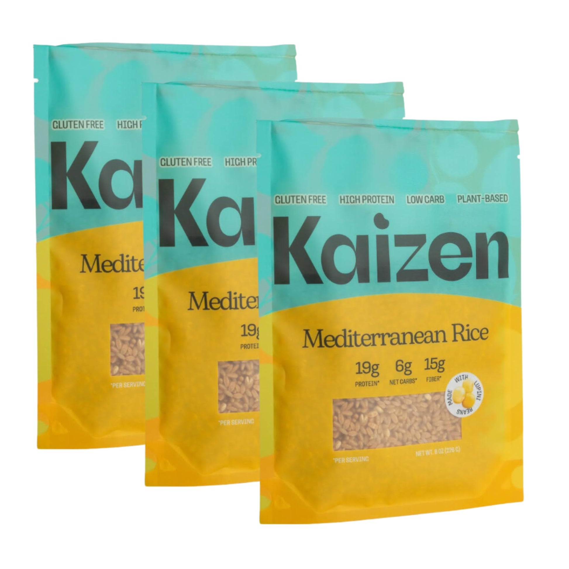 Kaizen Low Carb Keto Mediterranean Rice -High Protein (20g), Keto Friendly, Gluten-Free, Plant-Based, Made with High Fiber Lupin
