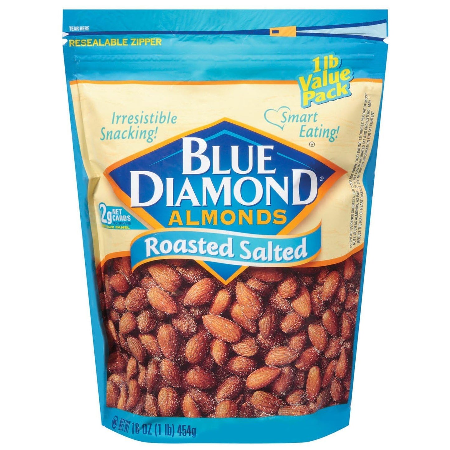Blue Diamond Almond Rstd Salted, 16 Oz, Pack of 6