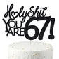 Happy 67th Birthday Cake Topper 67 Birthday Cake Toppers-Black Glitter, Funny 67th Cake Topper for Men For Women, 67th birthday 