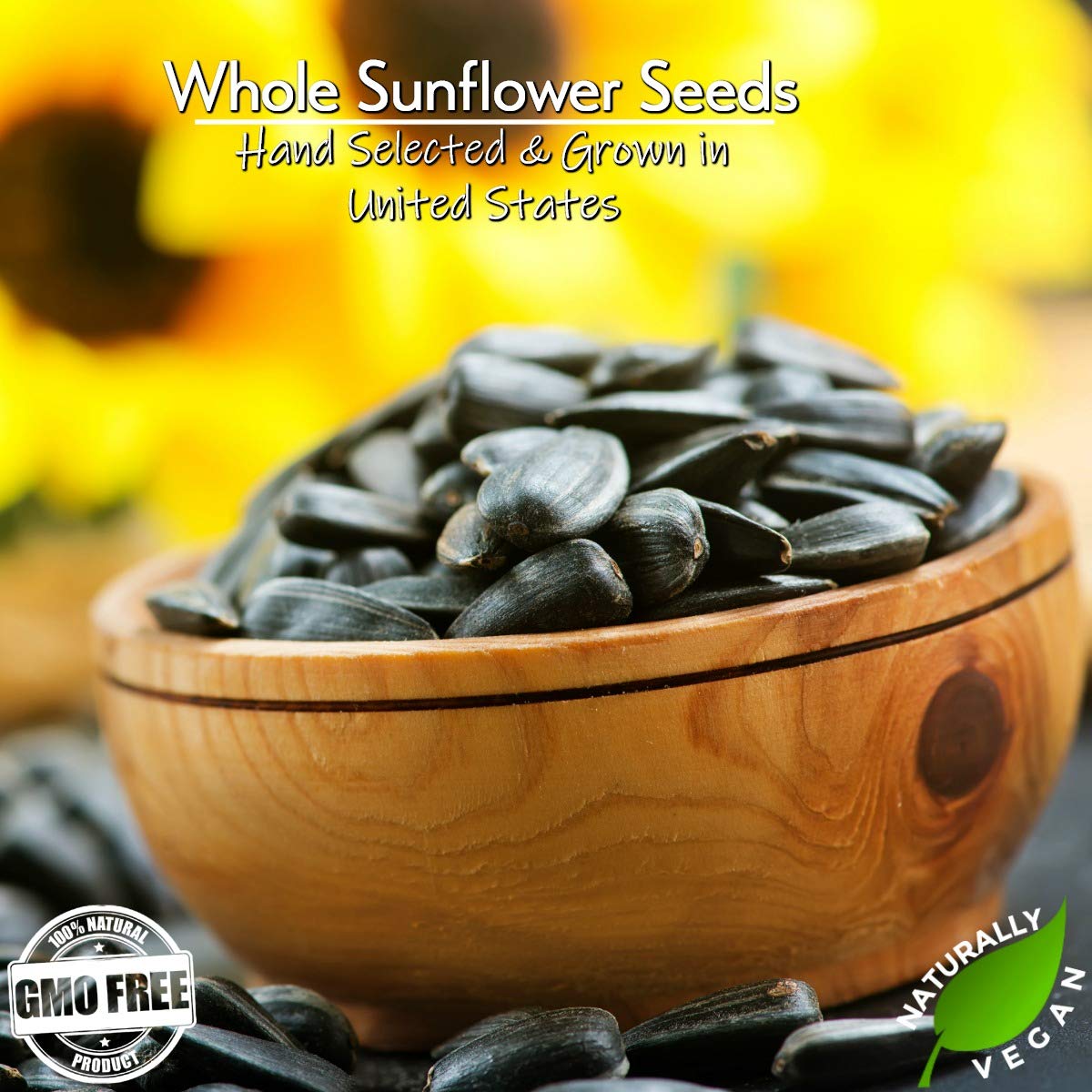 GERBS Raw Whole Sunflower Seeds - Healthy Superfood Snack, 1 LB Resealable Bag, Top 14 Allergy Free, Grown in USA