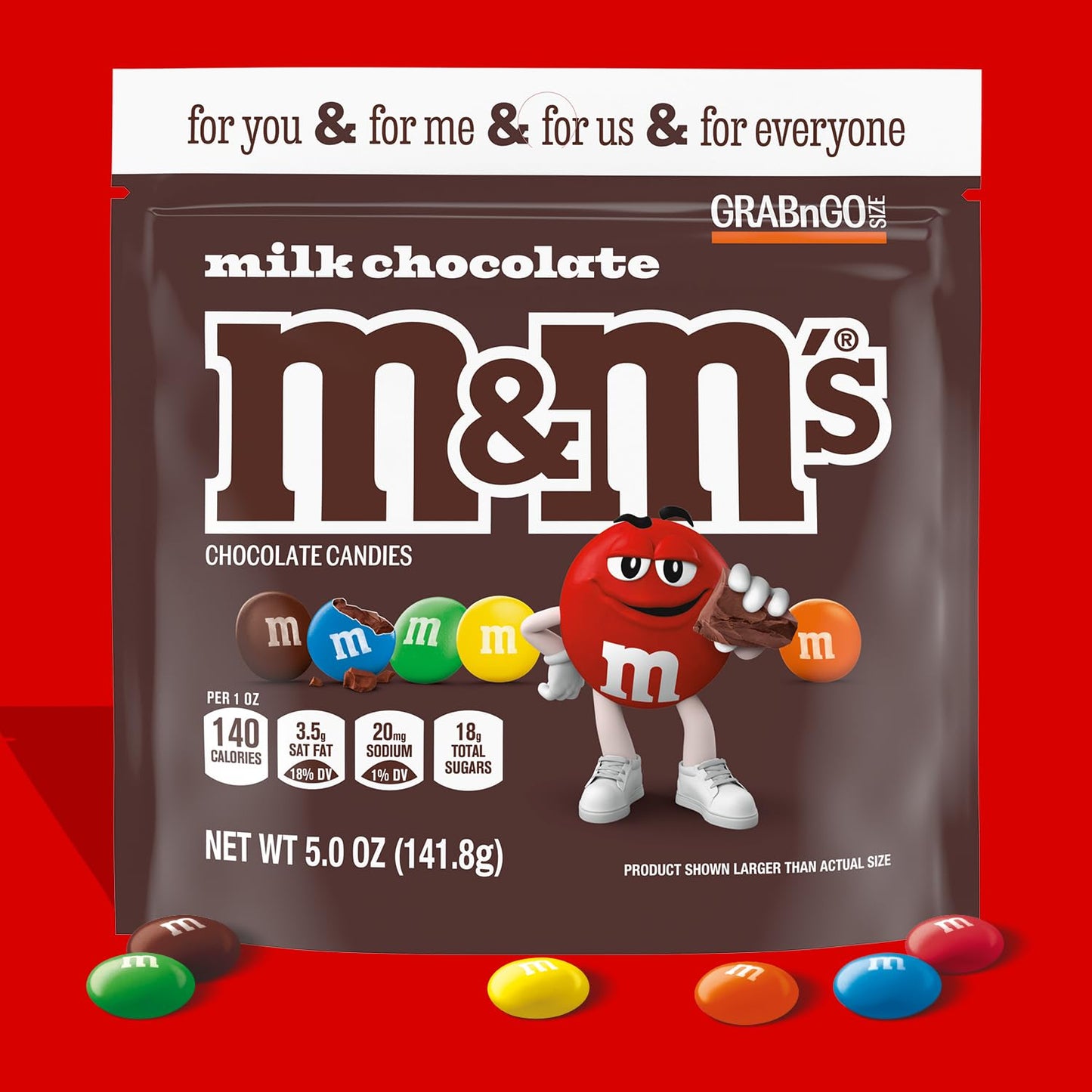 M&Ms Milk Chocolate Candy Bulk Pack – 5 Oz Grab N Go Resealable Bags (Pack Of 12), Party Size, Individually Wrapped Chocolate Snacks – Ideal For Office, Travel, Gifts, Candy Bowls, And Family