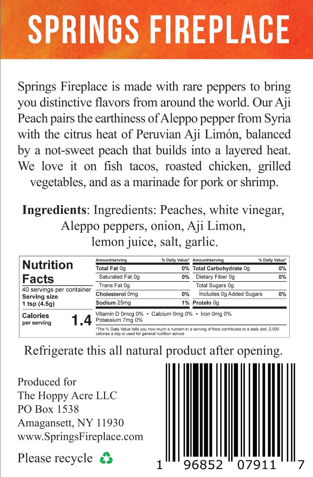Springs Fireplace Hot Sauce Trio Gift Set, Gift Guide 2025, Hot Sauce, Tesuque, Aji Mango, Aji Peach, Farmer Grown, Hot Peppers,