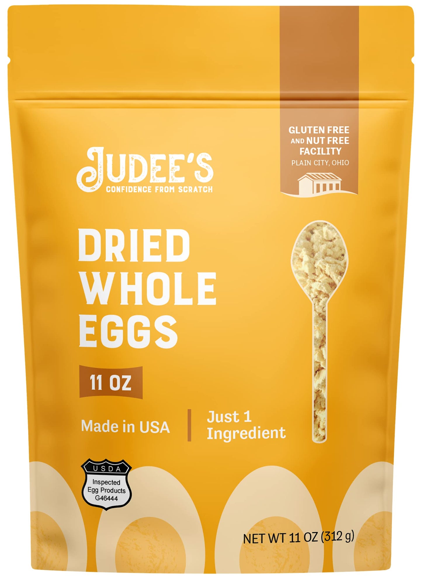 Judee s Gluten Free Dried Whole Egg Powder - Versatile Baking with Egg Powder - Camping & Backpacking with Protein Mix - Long-T