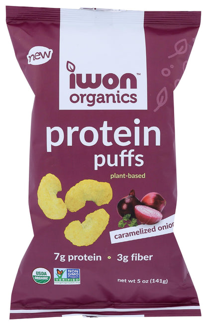 Iwon Organics Organic Caramelized Onion Protein Puffs, 5 OZ