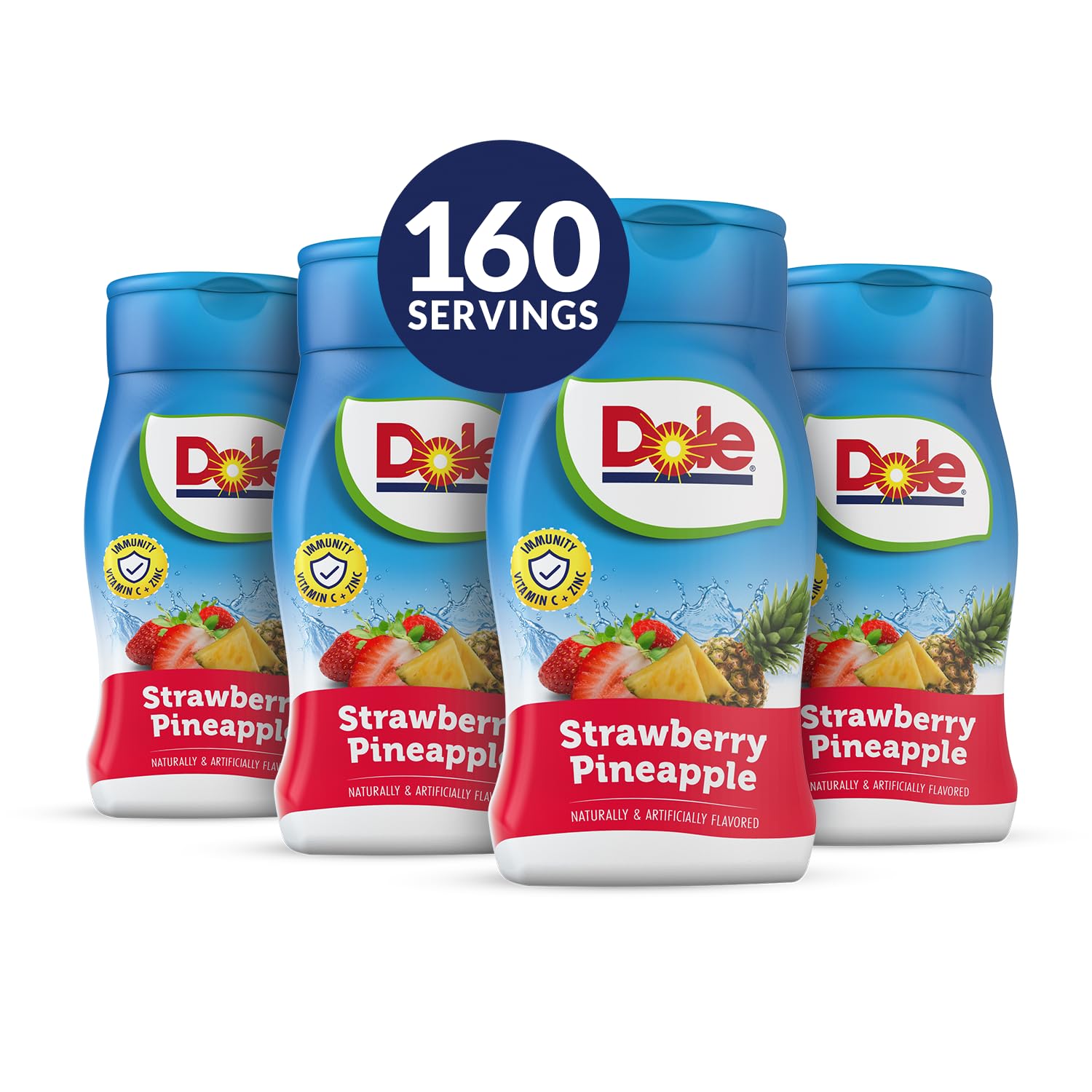 Dole Strawberry Pineapple Liquid Water Enhancer - Sugar Free & Delicious, Makes 160 Flavored Water Beverages, 4 pack