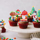 60 Pcs Edible Cupcake Toppers - Santa Claus, Snowman, Christmas Tree Picks - Merry Christmas Cake Decorations For Xmas, New Year & Birthday Parties