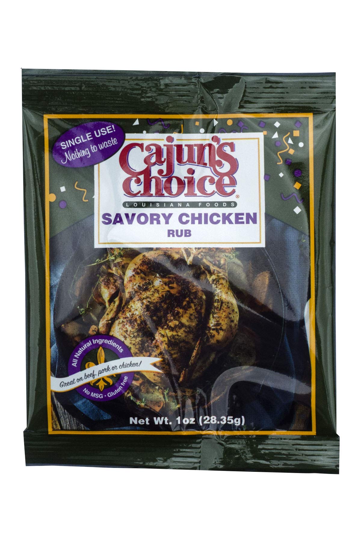 Savory Chicken Rub 1 oz Cajun's Choice Louisiana Foods (Pack of 6)