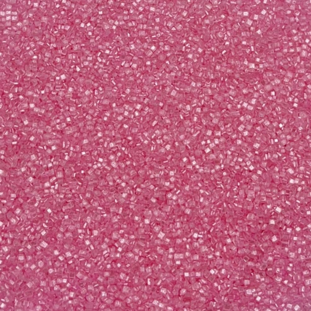 Senchanting Pink Sanding Sugar Sprinkles, Edible Crystal Pink Sanding Candy Sugar for Cake Decorating Wedding Party Baking Cupca