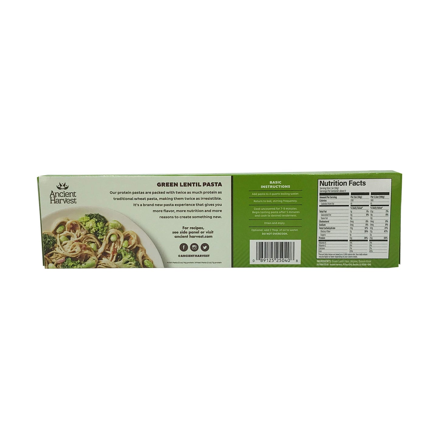 ANCIENT HARVEST Pasta Pow Green Lentil Spaghetti, 8 oz