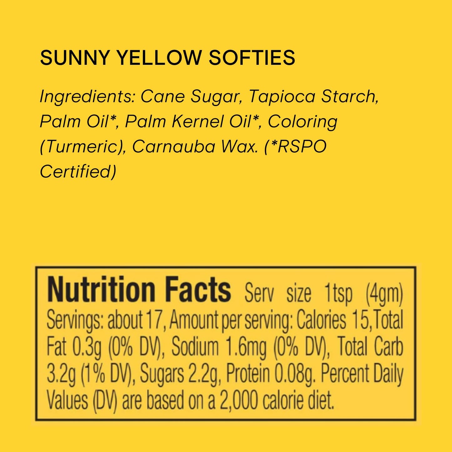 Sunny Yellow Softies Natural Sprinkles By Supernatural, Made In Usa, No Artificial Dyes, Soy Free, Gluten Free, Vegan, 3Oz