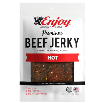 Enjoy Beef Jerky Hot, All Natural 12 Ounce (Pack Of 6)