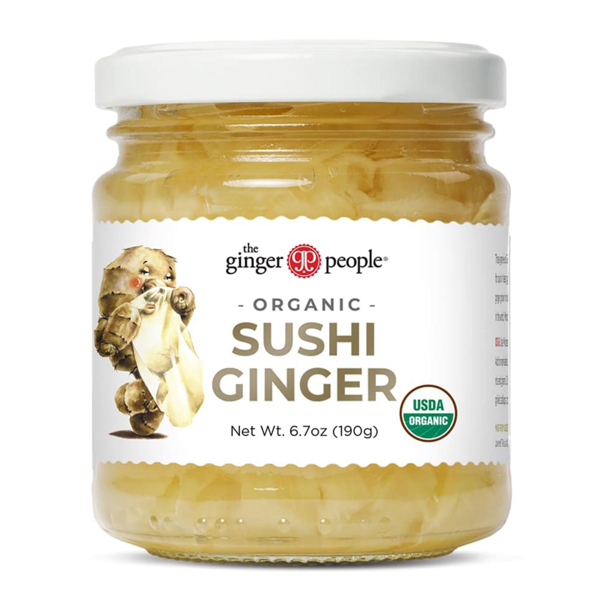 The Ginger People Organic Pickled Sushi Ginger, 6.70-Ounce Glass Bottle