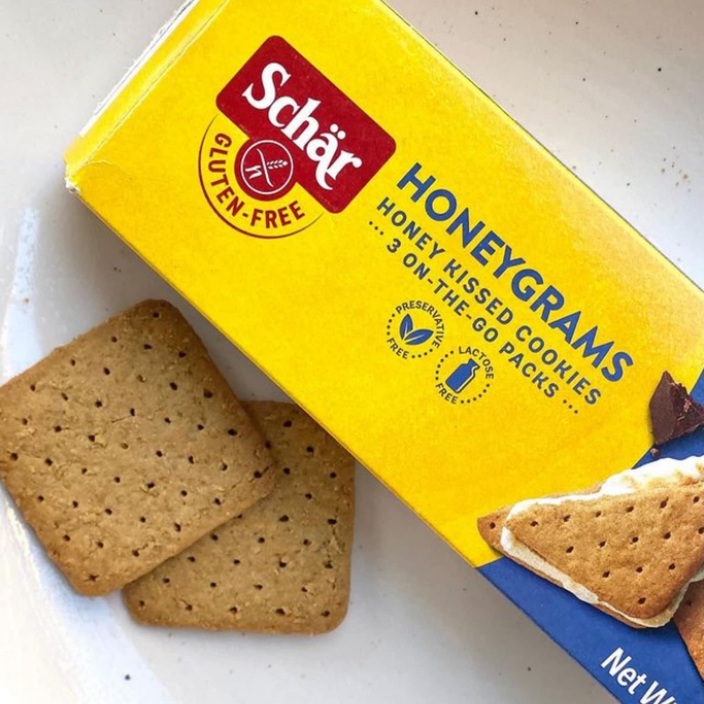 Schär Honeygrams Gluten Free Cookies - No GMOs, Lactose, Wheat, Preservatives - 5.6 oz (Pack of 2)