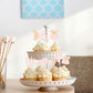 24Pcs Oh Baby Cupcake Toppers Baby Girl Cupcake Toppers With Bow Dress Footprint Swan Light Pink Glitter Babyshower Gender Revea