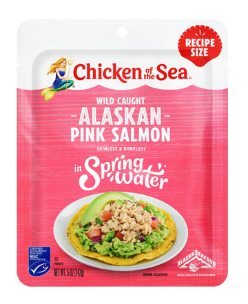 Chicken of the Sea Alaskan Pink Salmon in Spring Water, 5 Ounce Packet (Pack of 1), Wild Caught Salmon, Skinless & Boneless