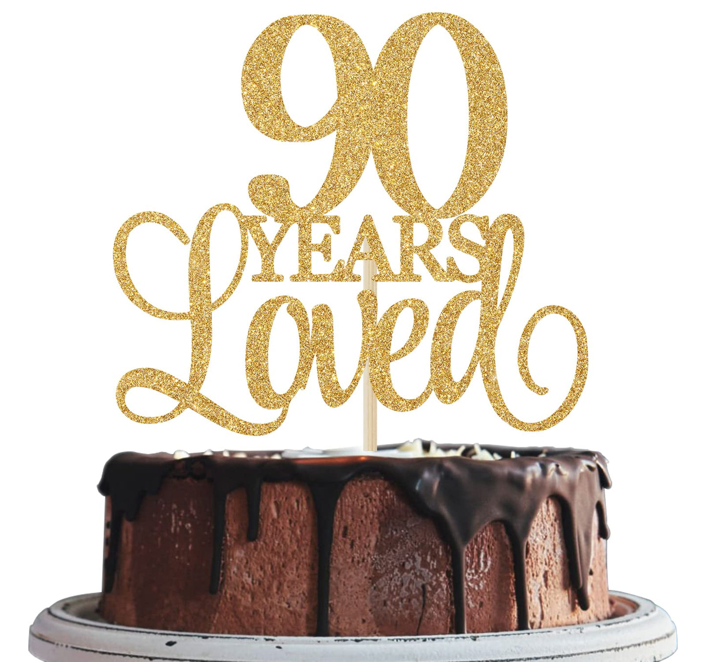90 Years Loved Cake Topper, Cheers To 90 Years, 90Th Birthday Cake Topper, 90Th Wedding Anniversary Cake Topper, 90Th Anniversar