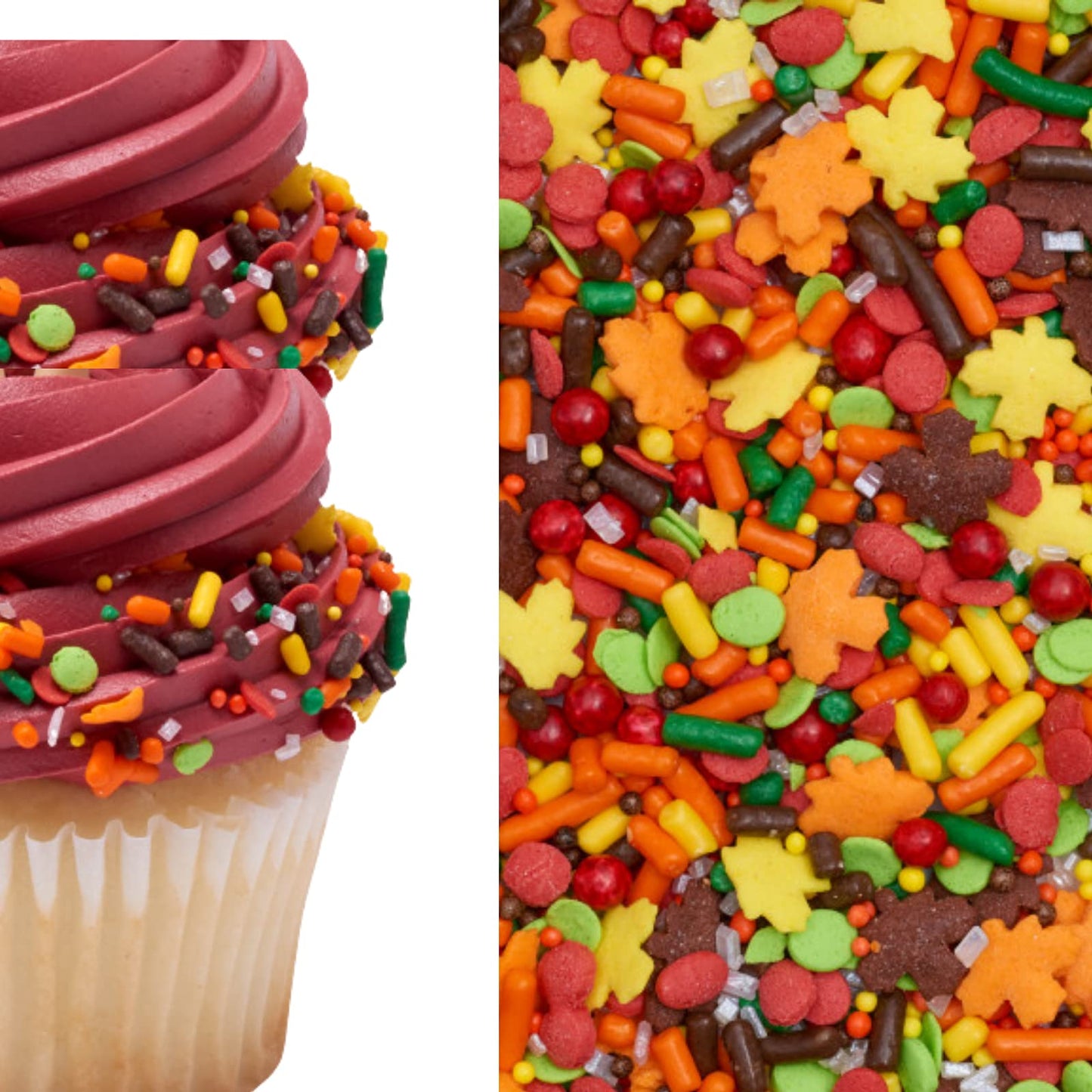 Sprinkle Deco Cake Confetti Sprinkles - 4oz Pilgrims Joy for Cake, Cookie, Cupcake, Ice Cream, Donut