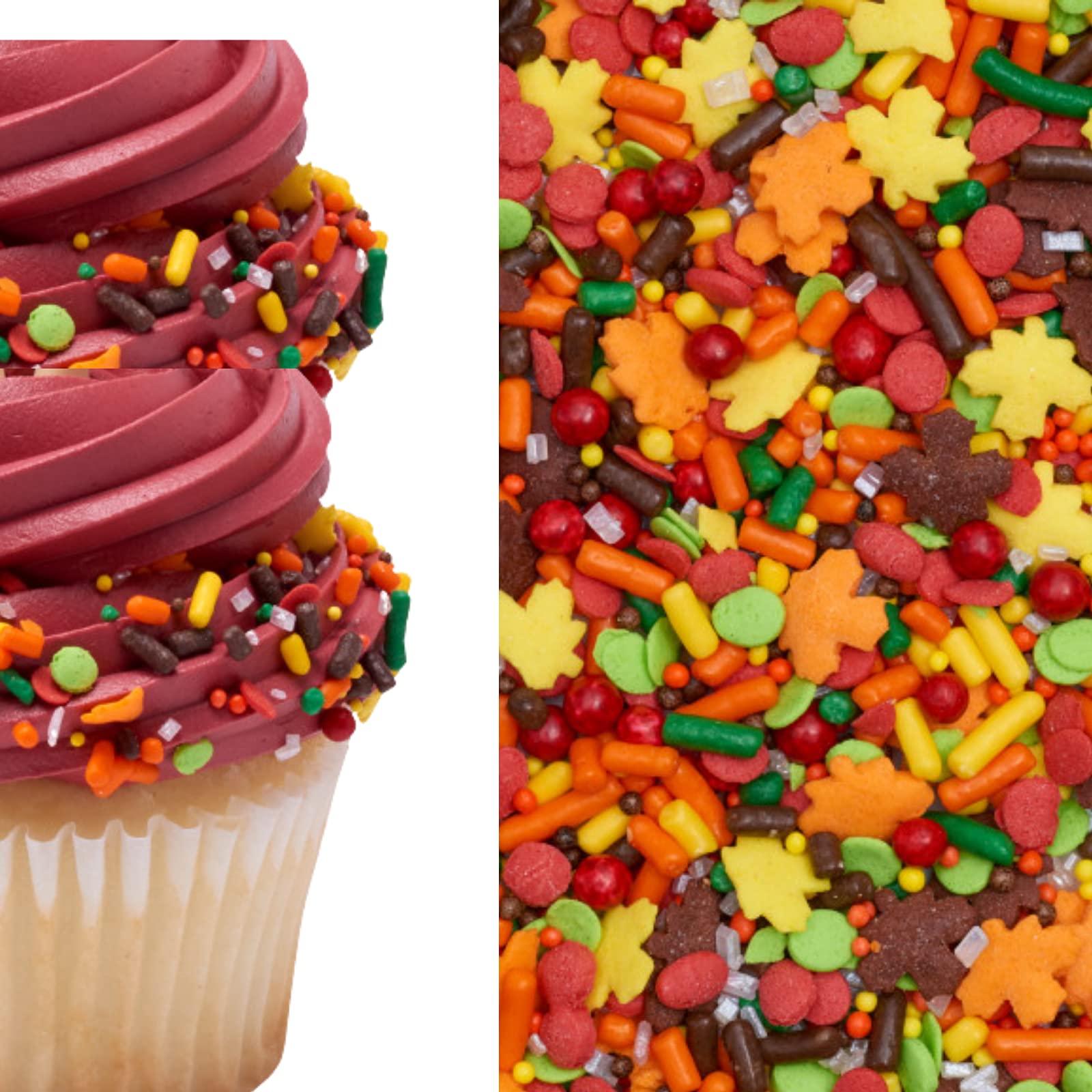 Sprinkle Deco Cake Confetti Sprinkles - 4oz Pilgrims Joy for Cake, Cookie, Cupcake, Ice Cream, Donut