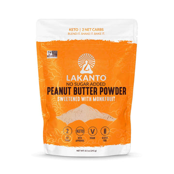 Lakanto Peanut Butter Powder - Sweetened With Monk Fruit Sweetener 6G Protein Powdered Pb From Roasted Peanuts 2G Net Carbs Keto