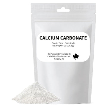Calcium Carbonate Powder Food Grade - 8 Oz (226.8 g) - Use in Winemaking Brewing Baking Cooking Juices Jams Preserves - Sold by 