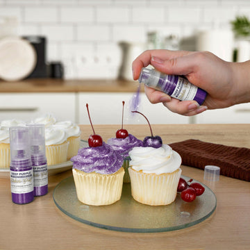 Tinker Dust - Deep Purple (4G, 1X Mini Pump) Edible Glitter For Desserts, Beverages, Cupcakes, Cake Pops And Cookies By Bakell