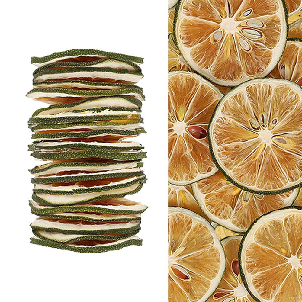 Dried Lime Slices 17.6oz/500g  Dehydrated Lime For Cocktails Cake Decoration Cocktail Decoration Table Flowers Candle Crafts  No Additives  No Sugar Added (17.6 oz)