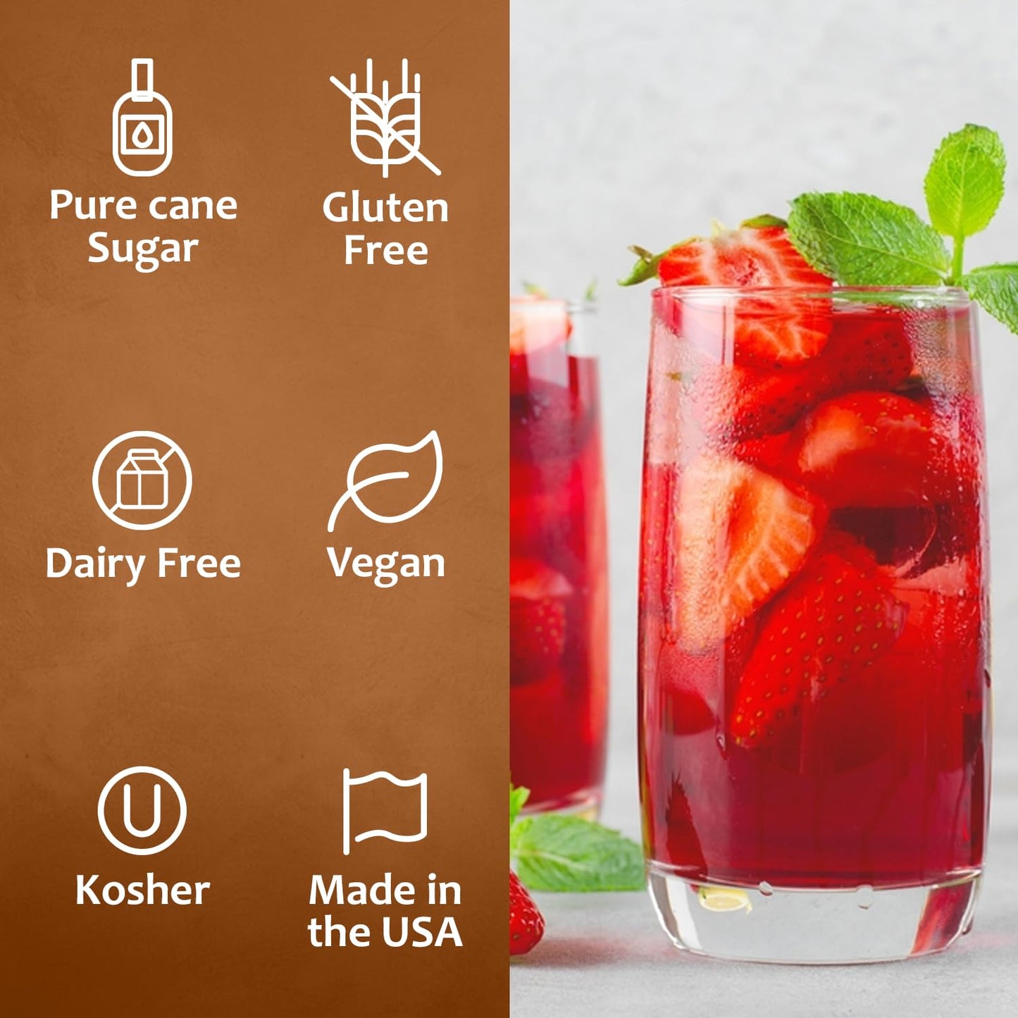 Syruvia Strawberry Syrup - Strawberry Syrup Flavor, 25.4 Fl Oz - Perfect For Cocktails, Ice Tea, Desserts, Italian Sodas, Ice An