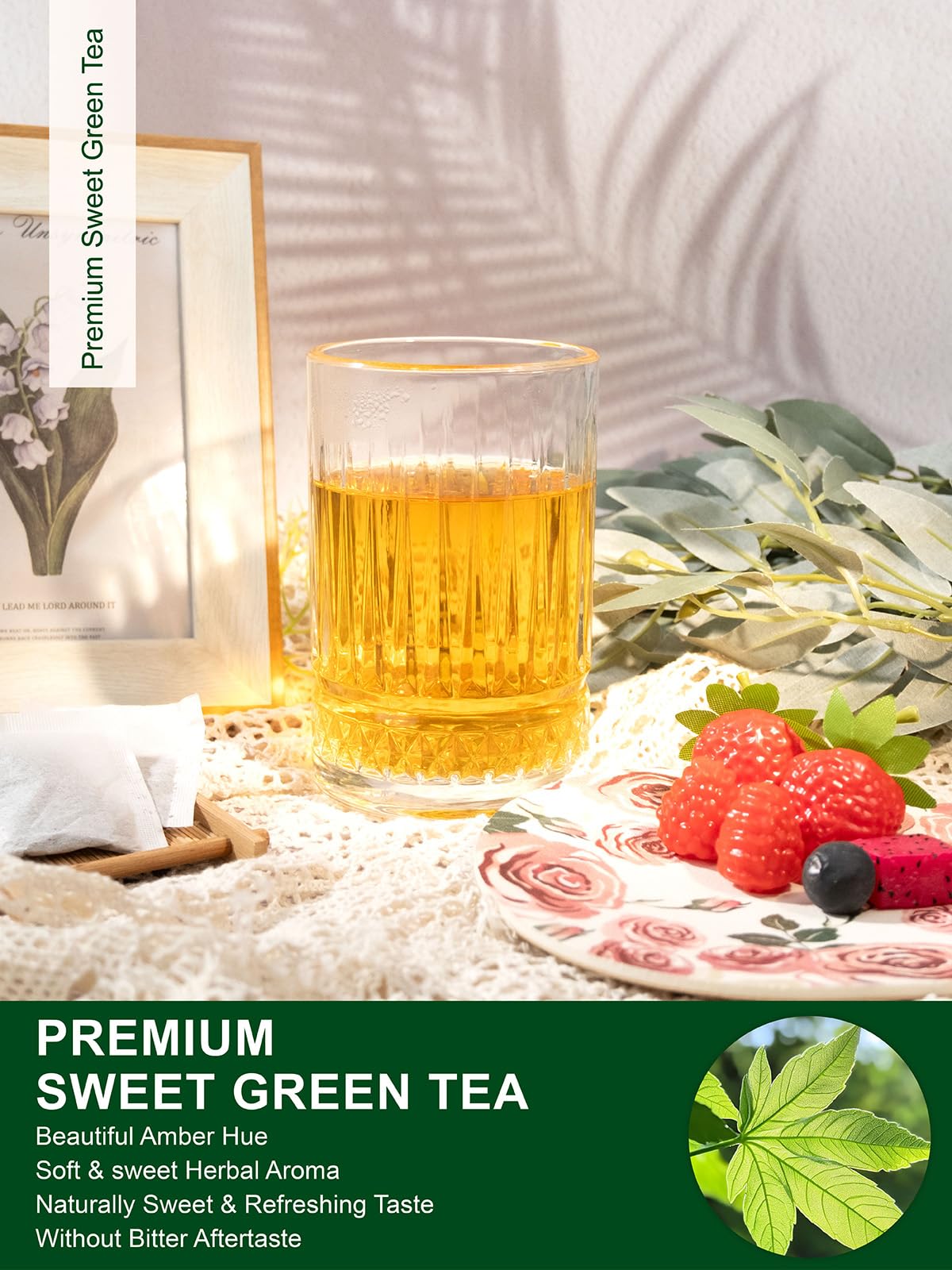 Teelux Sweet Tea Bags, Green Tea Blended With Natural Sweet Tea, Brisk & Sweet Taste, Zero Sugar, 100 Count